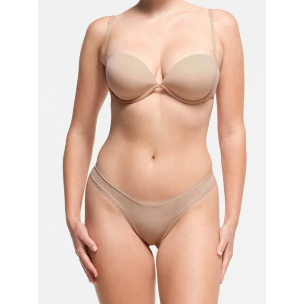 CHECK STOCK NEW SKIMS Multiway Strapless Underwire Bra Clay 32B NWT - Picture 5 of 8